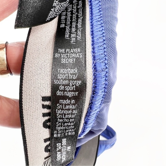 ✅ Victoria's Secret The Player Racerback Sport Bra Size MEDIUM Purple Blue - Picture 4 of 7